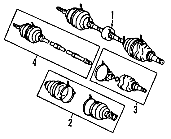 Diagram DRIVE AXLES. AXLE SHAFTS & JOINTS. for your 1996 Toyota Corolla   