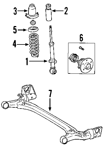 Diagram REAR SUSPENSION. STABILIZER BAR. SUSPENSION COMPONENTS. for your 2002 Toyota Echo   