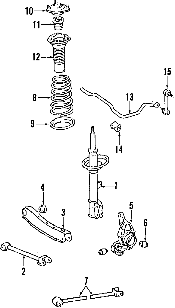 Diagram REAR SUSPENSION. STABILIZER BAR. SUSPENSION COMPONENTS. for your 2002 Toyota Celica  GTS Hatchback 