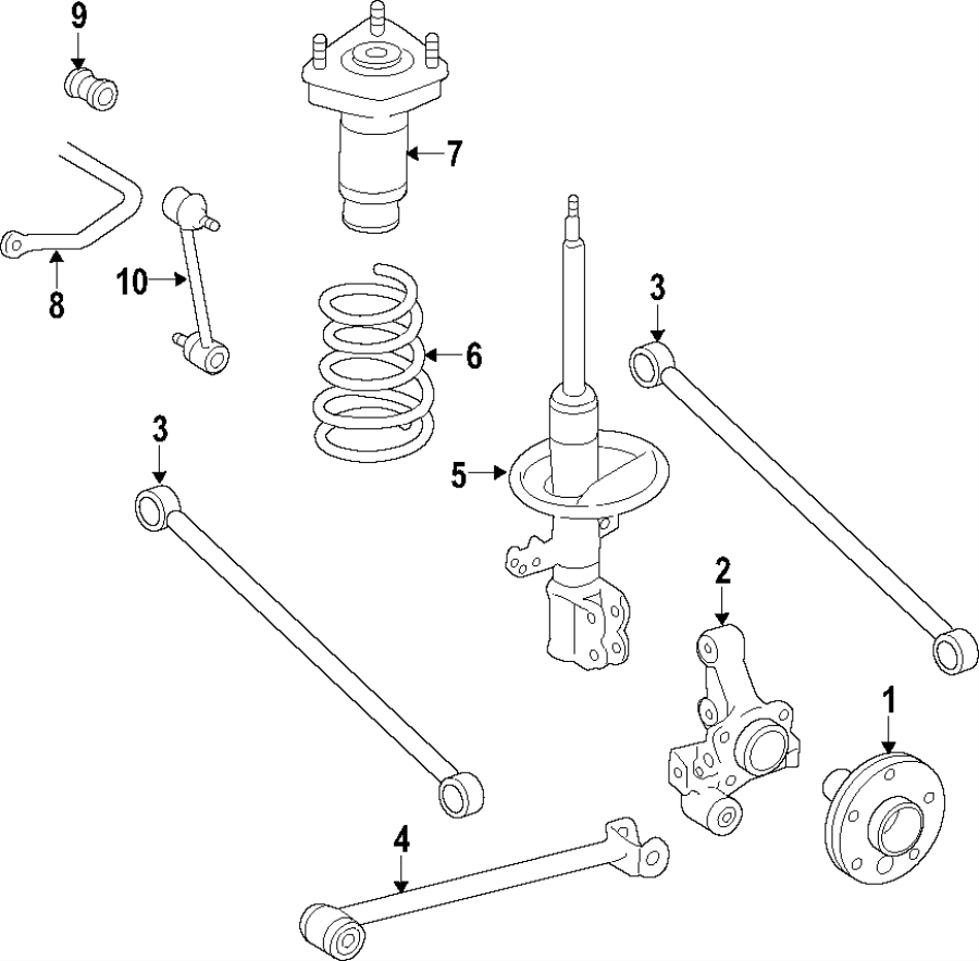 Diagram REAR SUSPENSION. STABILIZER BAR. SUSPENSION COMPONENTS. for your Toyota Corolla  