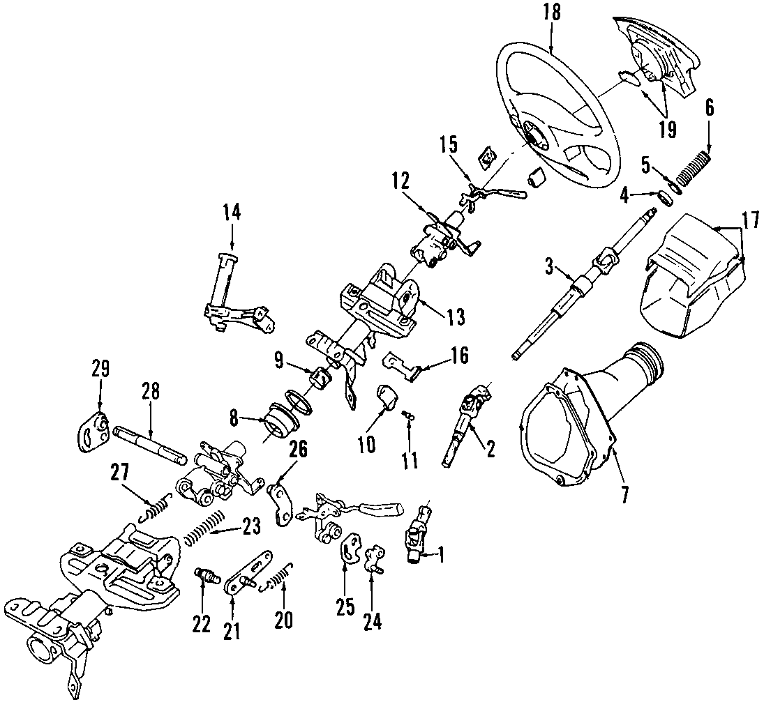 Diagram STEERING COLUMN. STEERING WHEEL. for your 2020 Toyota RAV4   