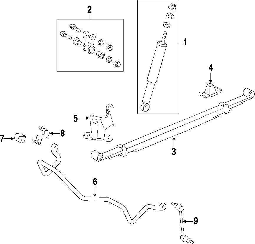 Diagram REAR SUSPENSION. STABILIZER BAR. SUSPENSION COMPONENTS. for your 2010 Toyota Tacoma 2.7L A/T RWD Base Extended Cab Pickup Fleetside 