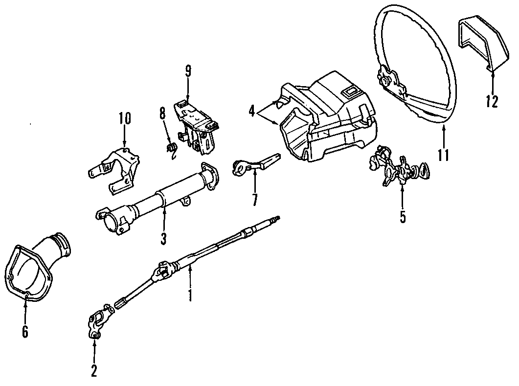 Diagram STEERING COLUMN. STEERING WHEEL. for your 1986 Toyota Corolla 1.6L M/T RWD Sport SR5 Hatchback 