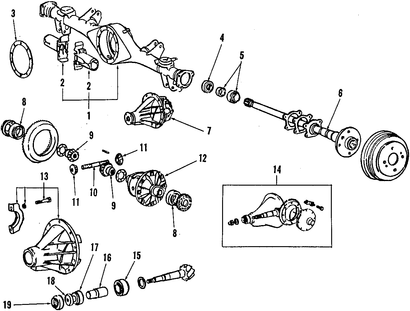 Diagram REAR AXLE. DIFFERENTIAL. PROPELLER SHAFT. for your 2022 Toyota Sequoia   