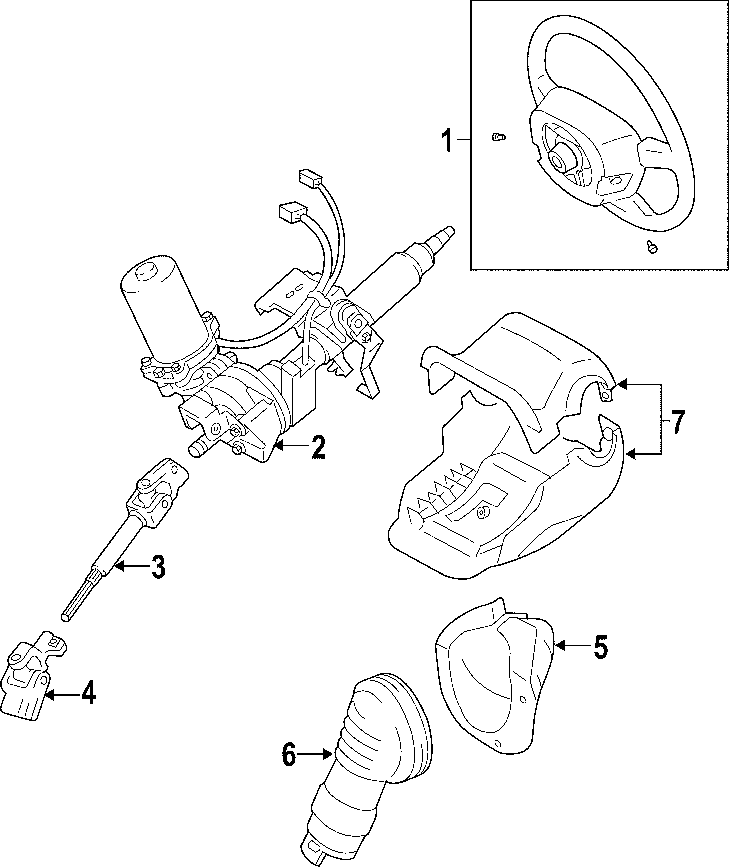 Diagram STEERING COLUMN. STEERING WHEEL. for your 2007 Toyota 4Runner   