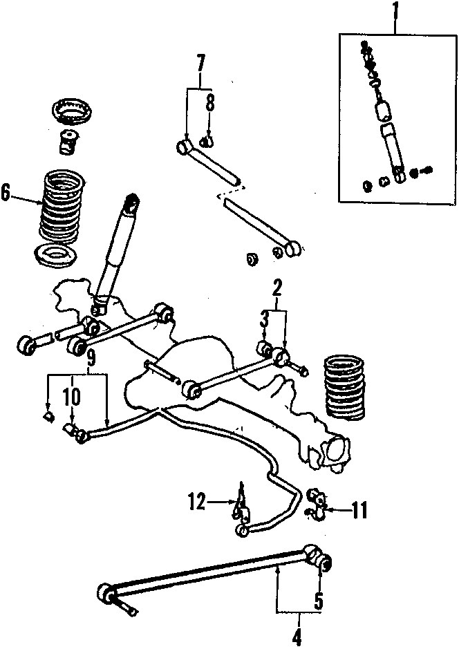 Diagram REAR SUSPENSION. REAR AXLE. STABILIZER BAR. UPPER CONTROL ARM. for your 2003 Toyota Tundra   