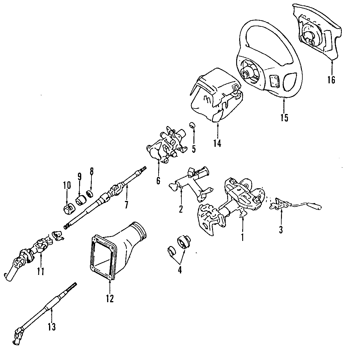 Diagram STEERING COLUMN. STEERING WHEEL. for your 1996 Toyota Supra 3.0L 6 cylinder A/T Base Hatchback 