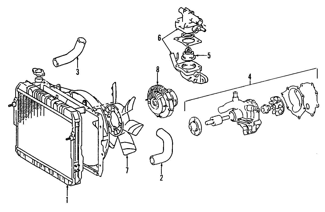 Diagram COOLING SYSTEM. COOLING FAN. for your 1997 Toyota Tacoma  SR5 Extended Cab Pickup Fleetside 