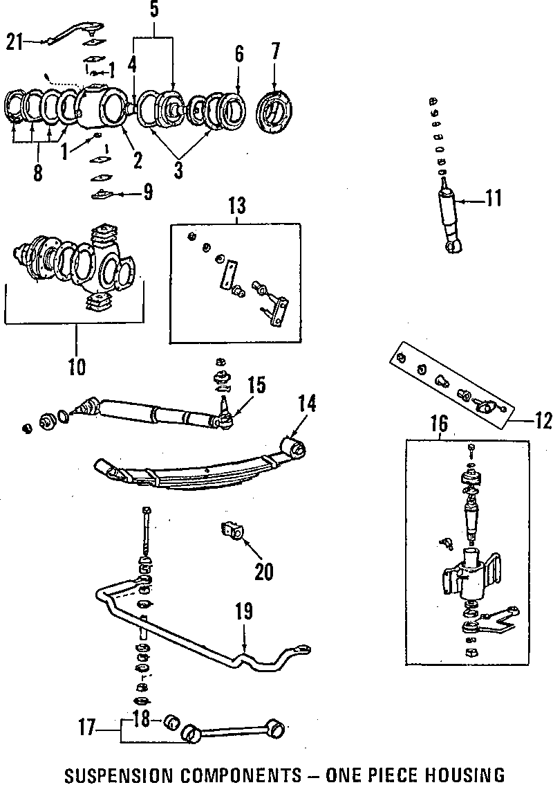 Diagram FRONT SUSPENSION. STABILIZER BAR. SUSPENSION COMPONENTS. for your 1988 Toyota Land Cruiser 4.0L 6 cylinder A/T Base Sport Utility 