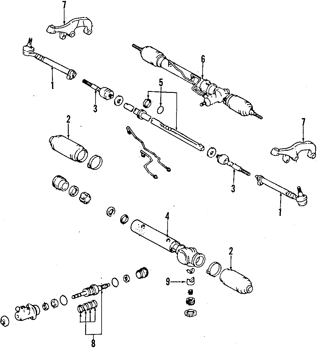 Diagram P/S PUMP & HOSES. STEERING GEAR & LINKAGE. for your 1997 Toyota Tacoma  Base Standard Cab Pickup Fleetside 