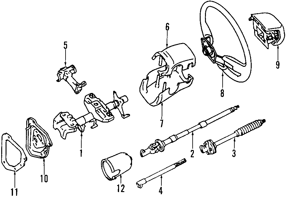 Diagram STEERING COLUMN. STEERING WHEEL. for your 2007 Toyota Tacoma   