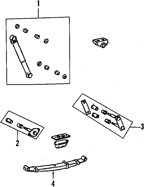 Diagram REAR SUSPENSION. SUSPENSION COMPONENTS. for your 2003 Toyota Tacoma 2.4L A/T RWD Base Standard Cab Pickup Stepside 