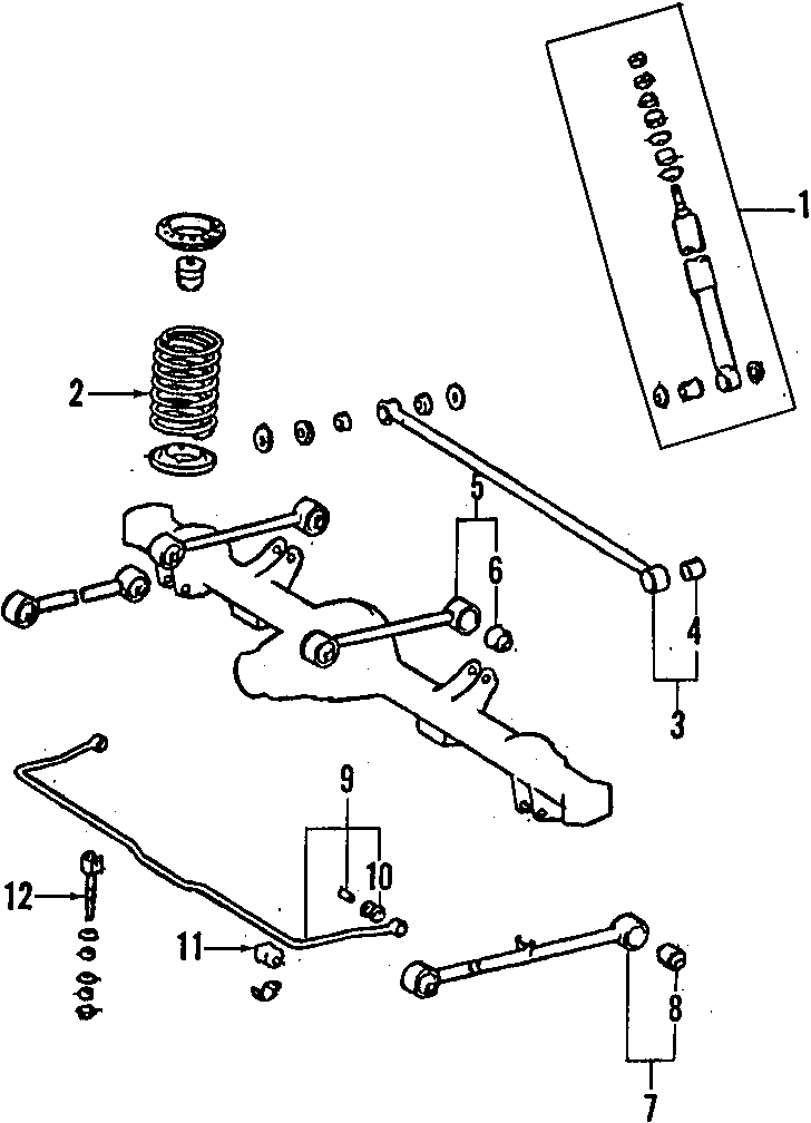 Diagram REAR SUSPENSION. for your 1995 Toyota Tacoma   