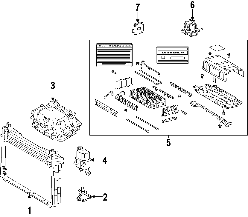 Diagram HYBRID COMPONENTS. for your 2021 Toyota RAV4 PRIME  SE Sport Utility 