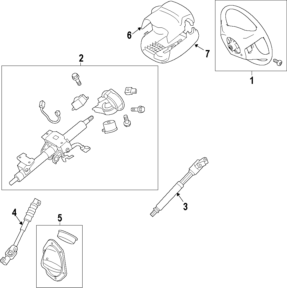 Diagram Steering column. Steering wheel. for your Toyota