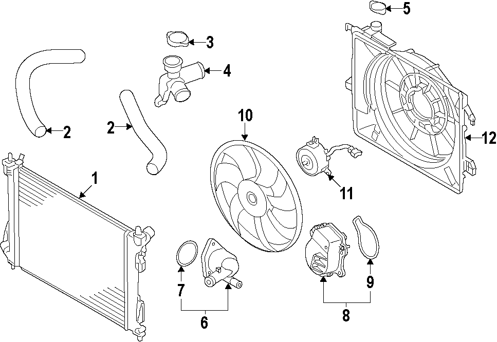 Diagram COOLING SYSTEM. COOLING FAN. RADIATOR. WATER PUMP. for your 1994 Toyota Corolla   