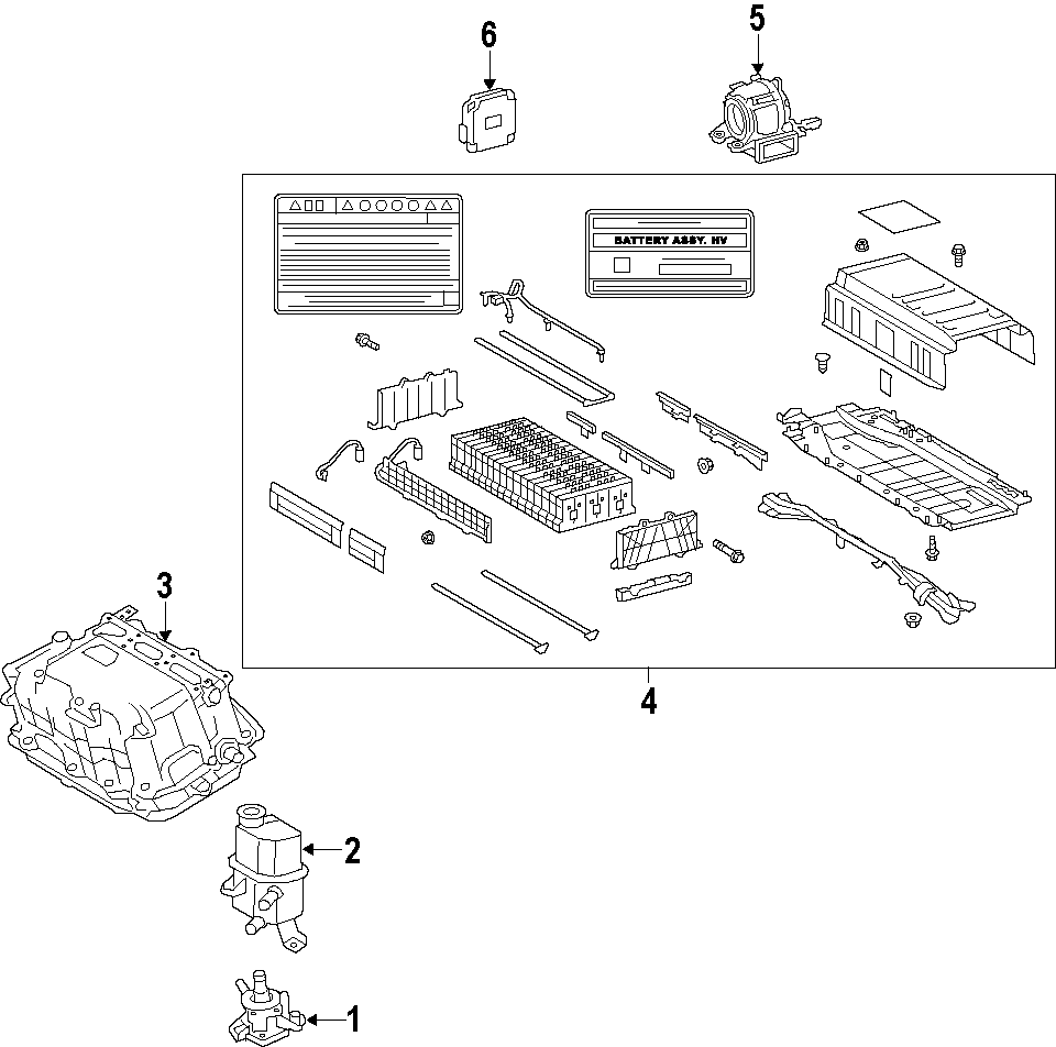 Diagram HYBRID COMPONENTS. COOLING SYSTEM. for your 2021 Toyota RAV4 PRIME  SE Sport Utility 