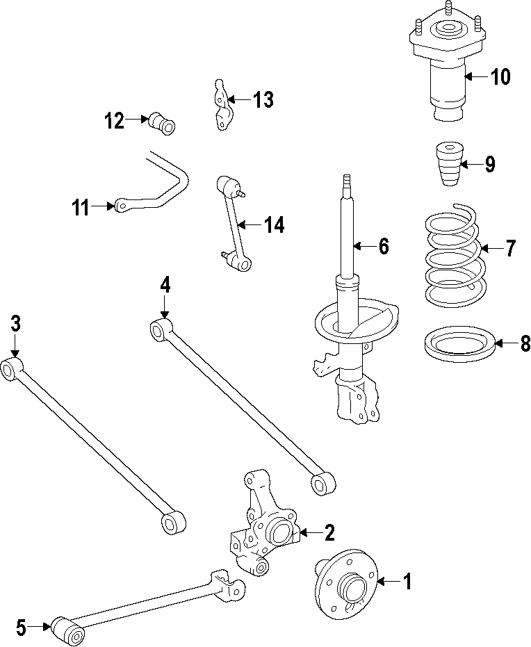 Diagram REAR SUSPENSION. STABILIZER BAR. SUSPENSION COMPONENTS. for your 2005 Toyota Solara   