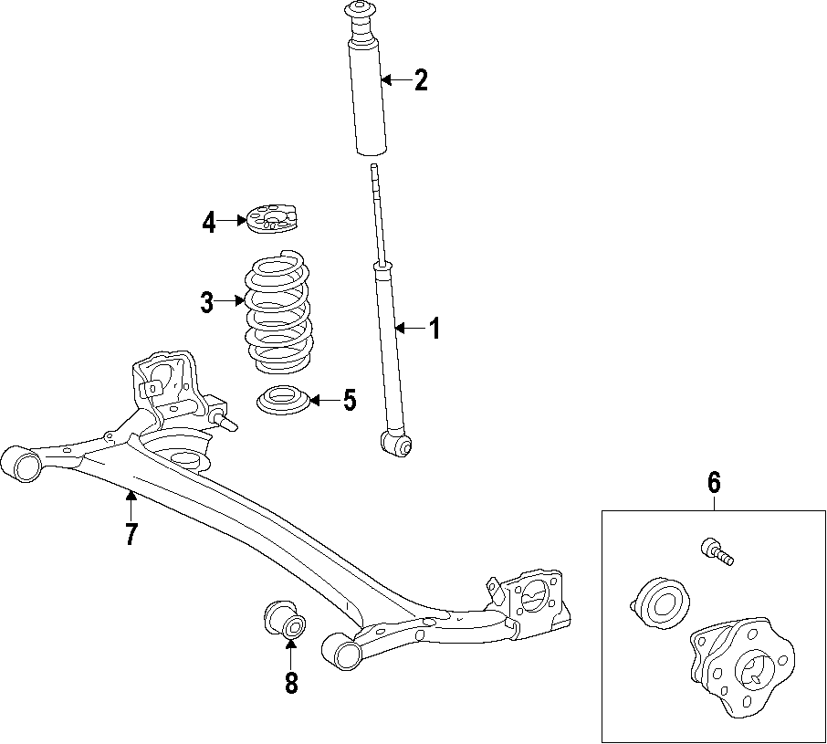 Diagram REAR SUSPENSION. REAR AXLE. SUSPENSION COMPONENTS. for your 2010 Toyota Matrix   