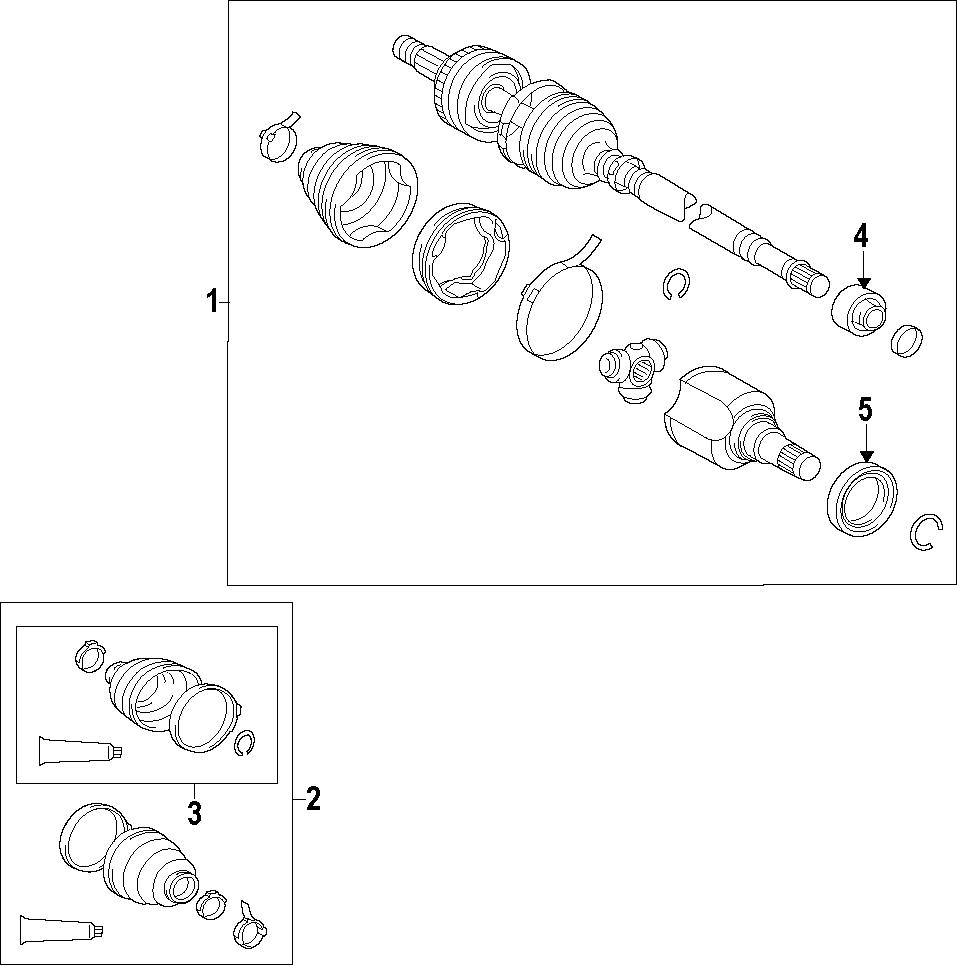 Diagram DRIVE AXLES. AXLE SHAFTS & JOINTS. for your 2010 Toyota Corolla   