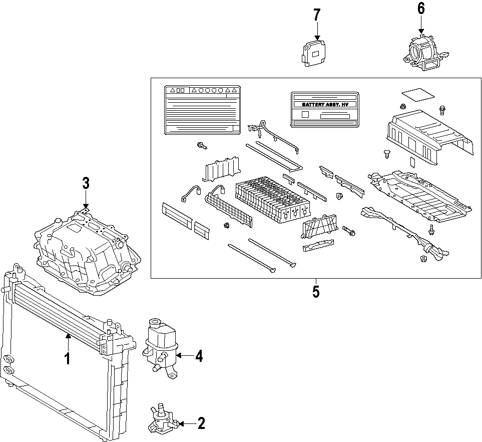 Diagram HYBRID COMPONENTS. for your 2021 Toyota RAV4  TRD Off-Road Sport Utility 