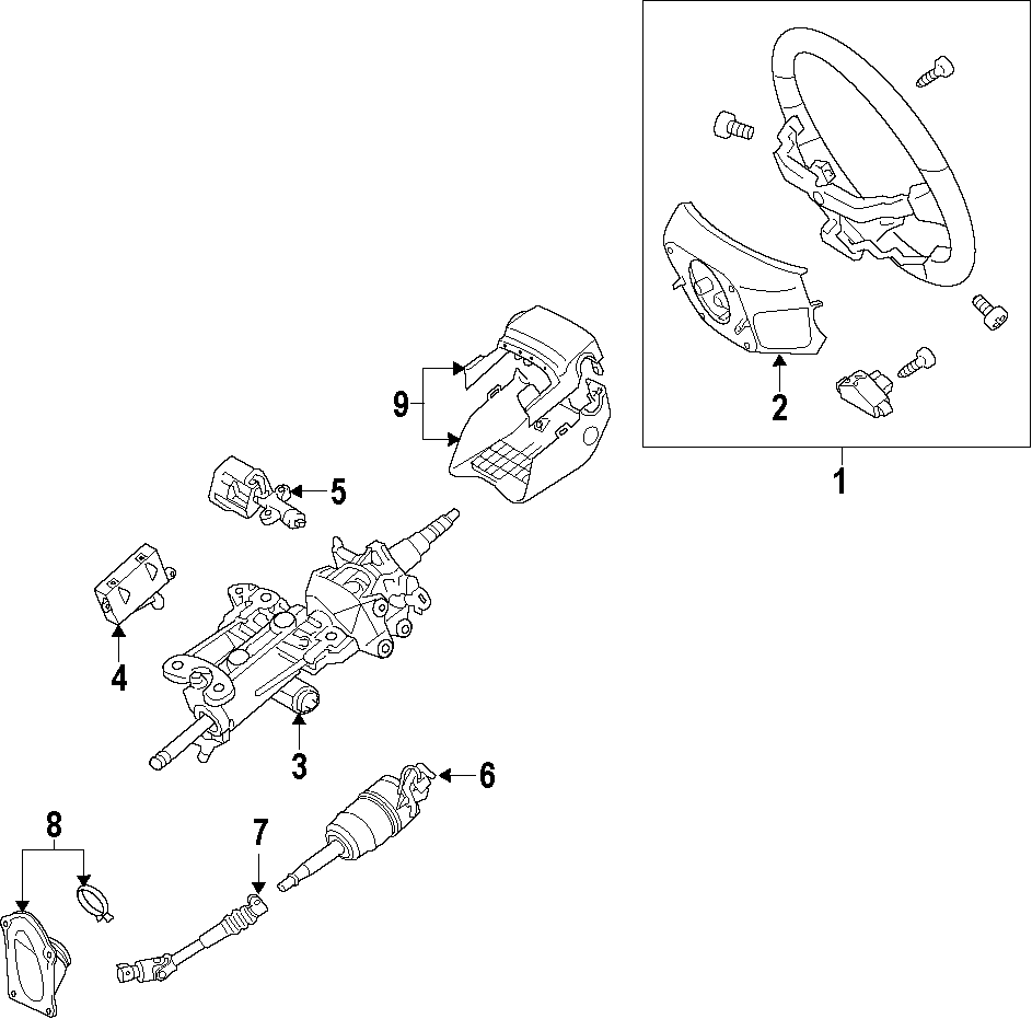 Diagram STEERING COLUMN. STEERING WHEEL. for your 2024 Toyota 4Runner  TRD Off-Road Sport Utility 