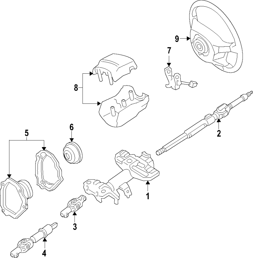 Diagram STEERING COLUMN. STEERING WHEEL. for your 2005 Toyota 4Runner   