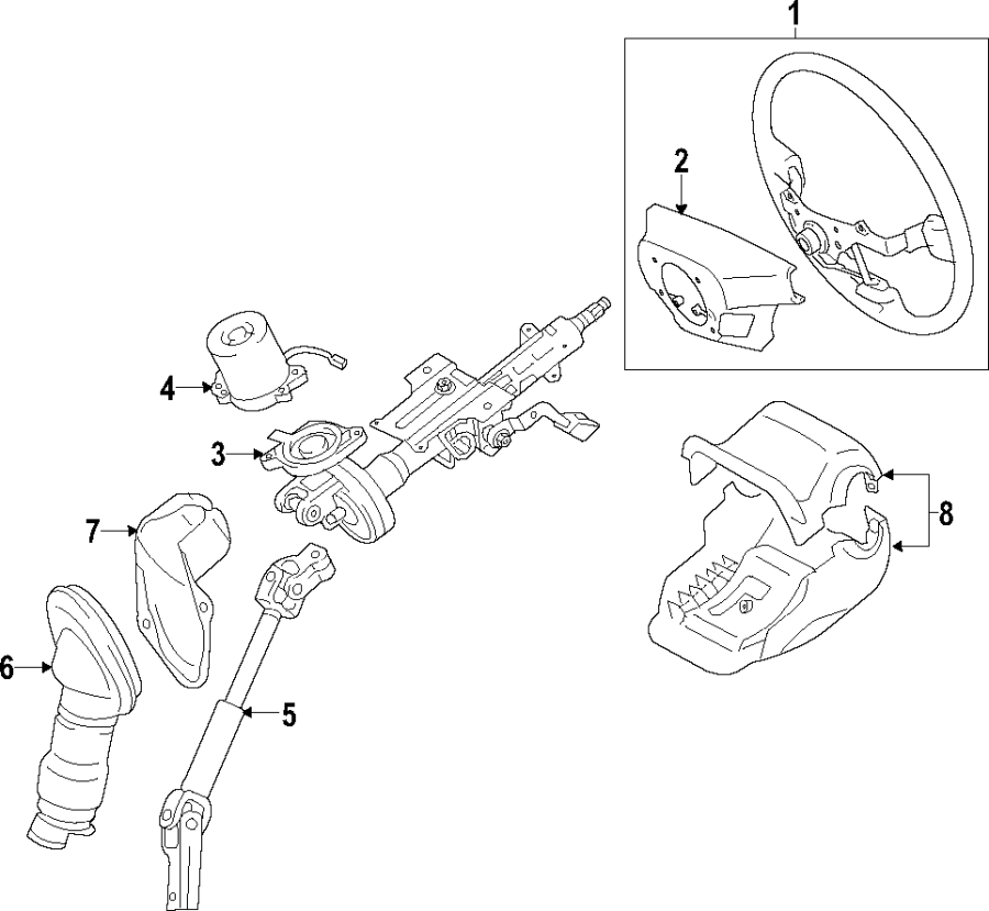 Diagram STEERING COLUMN. STEERING WHEEL. for your Toyota Prius Prime  