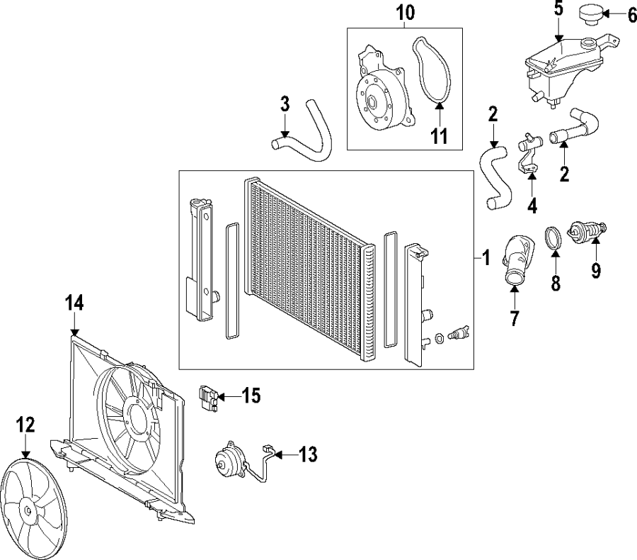 Diagram COOLING SYSTEM. COOLING FAN. WATER PUMP. for your 2006 Toyota Tacoma  Base Standard Cab Pickup Fleetside 