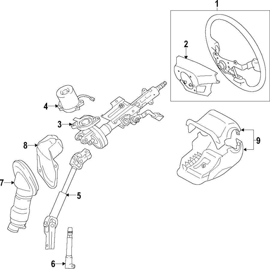 Diagram STEERING COLUMN. STEERING WHEEL. for your 1994 Toyota 4Runner   