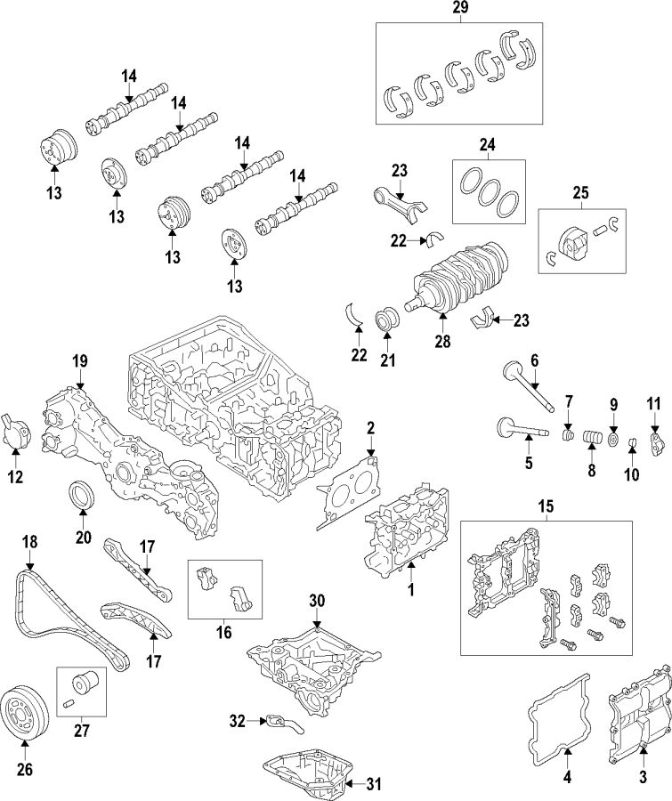 Diagram CAMSHAFT & TIMING. CRANKSHAFT & BEARINGS. CYLINDER HEAD & VALVES. LUBRICATION. MOUNTS. PISTONS. RINGS & BEARINGS. for your 1996 Toyota Tacoma   