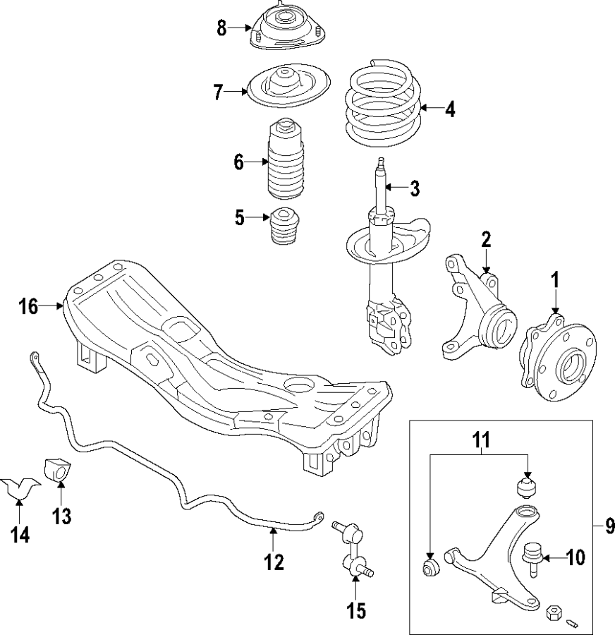 Diagram FRONT SUSPENSION. LOWER CONTROL ARM. STABILIZER BAR. SUSPENSION COMPONENTS. for your 2013 Toyota Avalon   