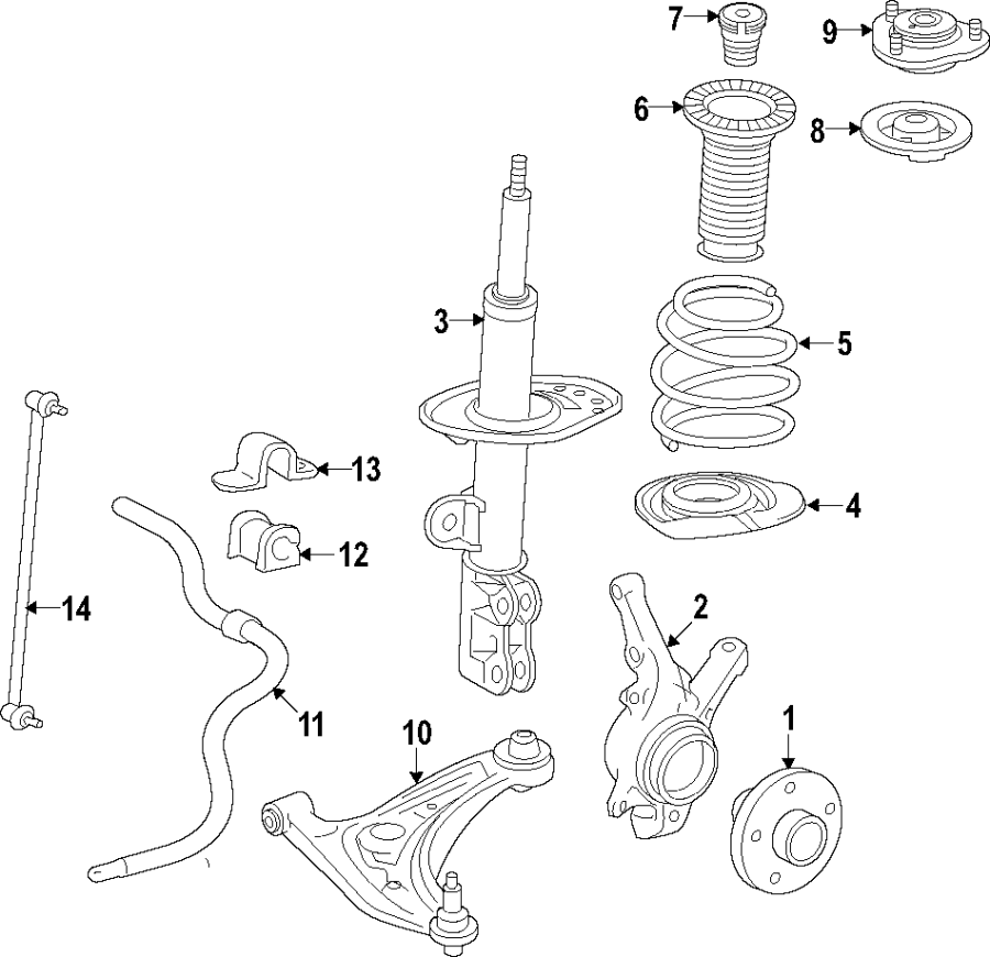 Diagram FRONT SUSPENSION. LOWER CONTROL ARM. STABILIZER BAR. SUSPENSION COMPONENTS. for your 2014 Toyota Sequoia   