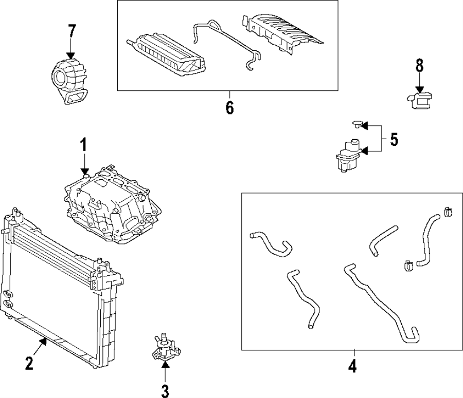 Diagram Hybrid components. Battery. Cooling system. for your 2025 Toyota Camry   