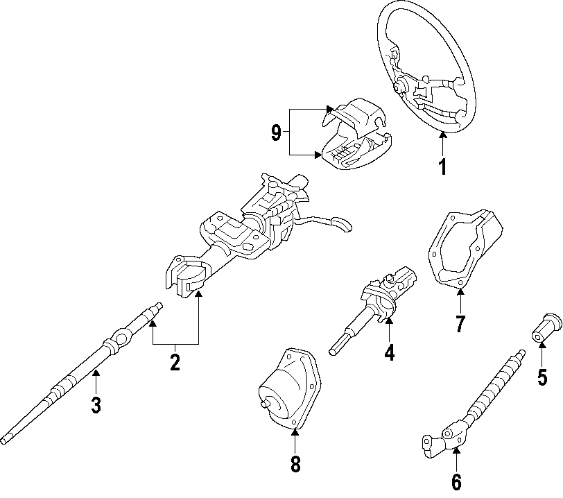 Diagram STEERING COLUMN. STEERING WHEEL. for your 2000 Toyota 4Runner   