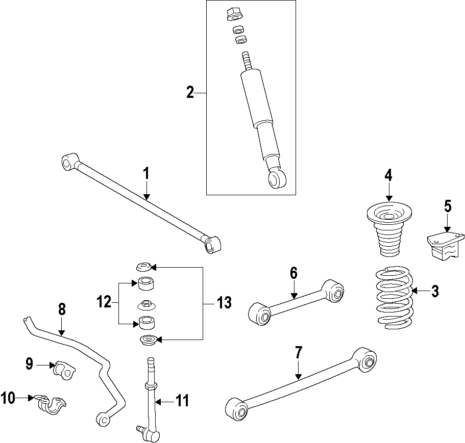 Diagram REAR SUSPENSION. LOWER CONTROL ARM. STABILIZER BAR. SUSPENSION COMPONENTS. UPPER CONTROL ARM. for your Toyota