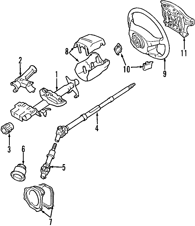 Diagram STEERING COLUMN. STEERING WHEEL. for your 2023 Toyota 4Runner  40th Anniversary Edition Sport Utility 