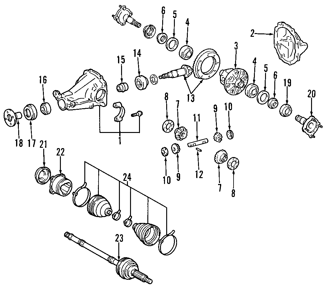 Diagram DRIVE AXLES. REAR AXLE. AXLE SHAFTS & JOINTS. DIFFERENTIAL. PROPELLER SHAFT. for your 2006 Toyota Tacoma 4.0L V6 A/T 4WD Base Extended Cab Pickup Fleetside 