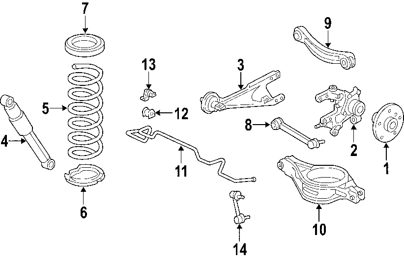 Diagram REAR SUSPENSION. LOWER CONTROL ARM. STABILIZER BAR. SUSPENSION COMPONENTS. UPPER CONTROL ARM. for your Toyota