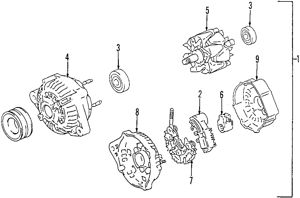 Diagram ALTERNATOR. for your 2001 Toyota Camry 2.2L M/T LE SEDAN 