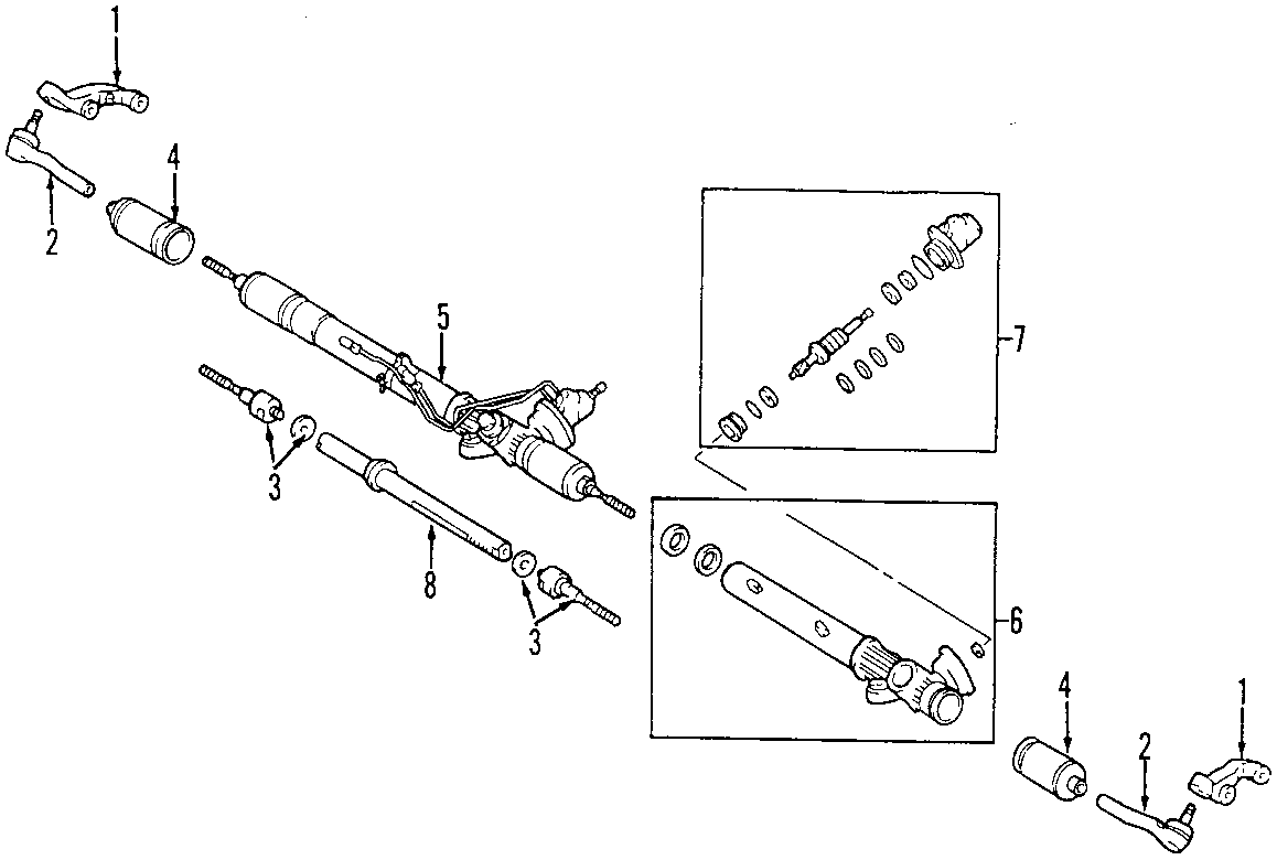 Diagram P/S PUMP & HOSES. STEERING GEAR & LINKAGE. for your 1995 Toyota T100   