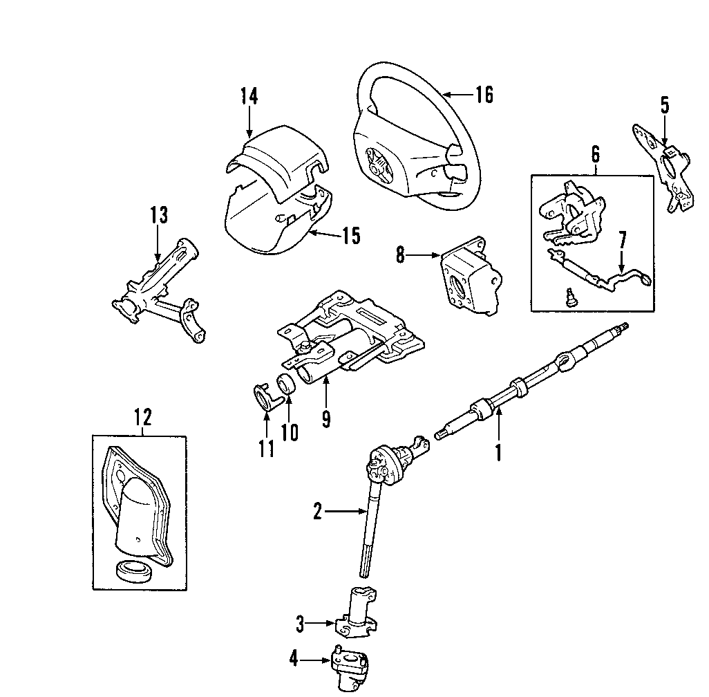 Diagram STEERING COLUMN. STEERING WHEEL. for your 1986 Toyota 4Runner   