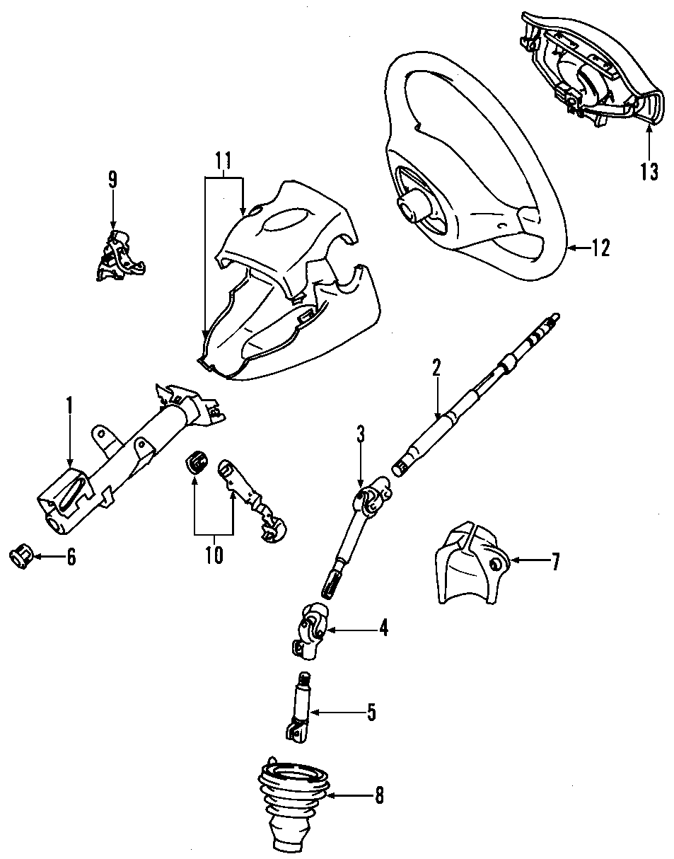 Diagram STEERING COLUMN. STEERING WHEEL. for your Toyota 4Runner  