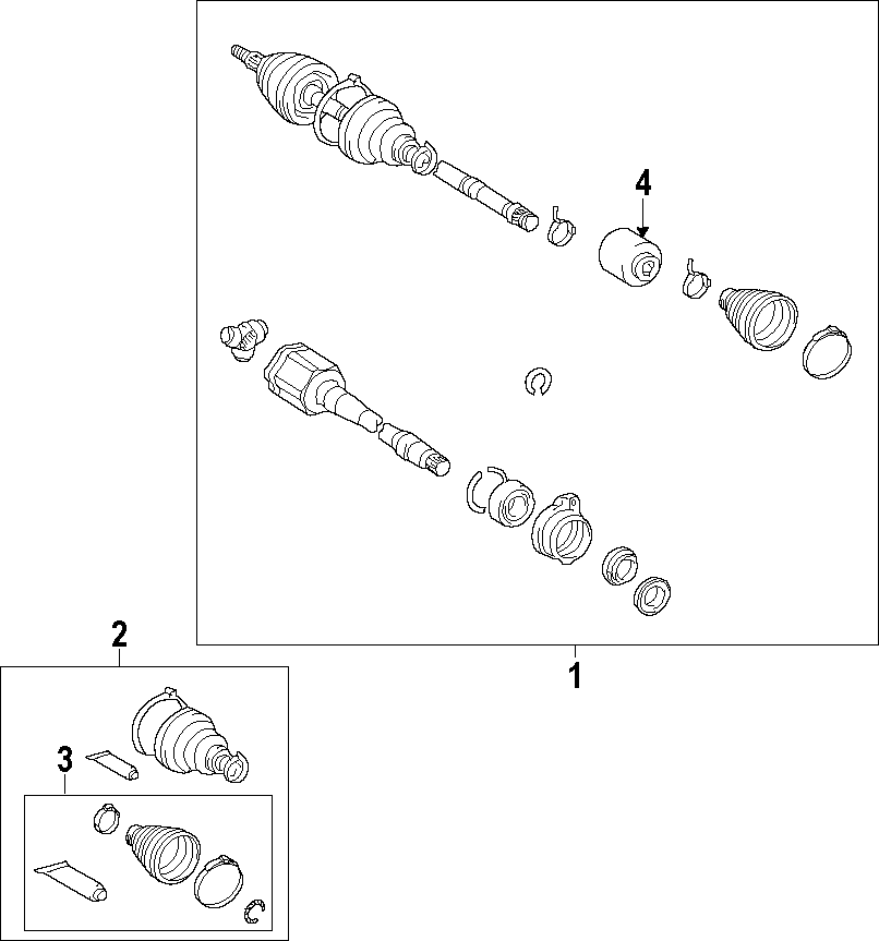 Diagram DRIVE AXLES. AXLE SHAFTS & JOINTS. for your Toyota Corolla  