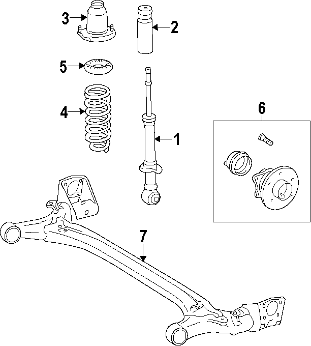 Diagram REAR SUSPENSION. STABILIZER BAR. SUSPENSION COMPONENTS. for your 2025 Toyota Corolla   