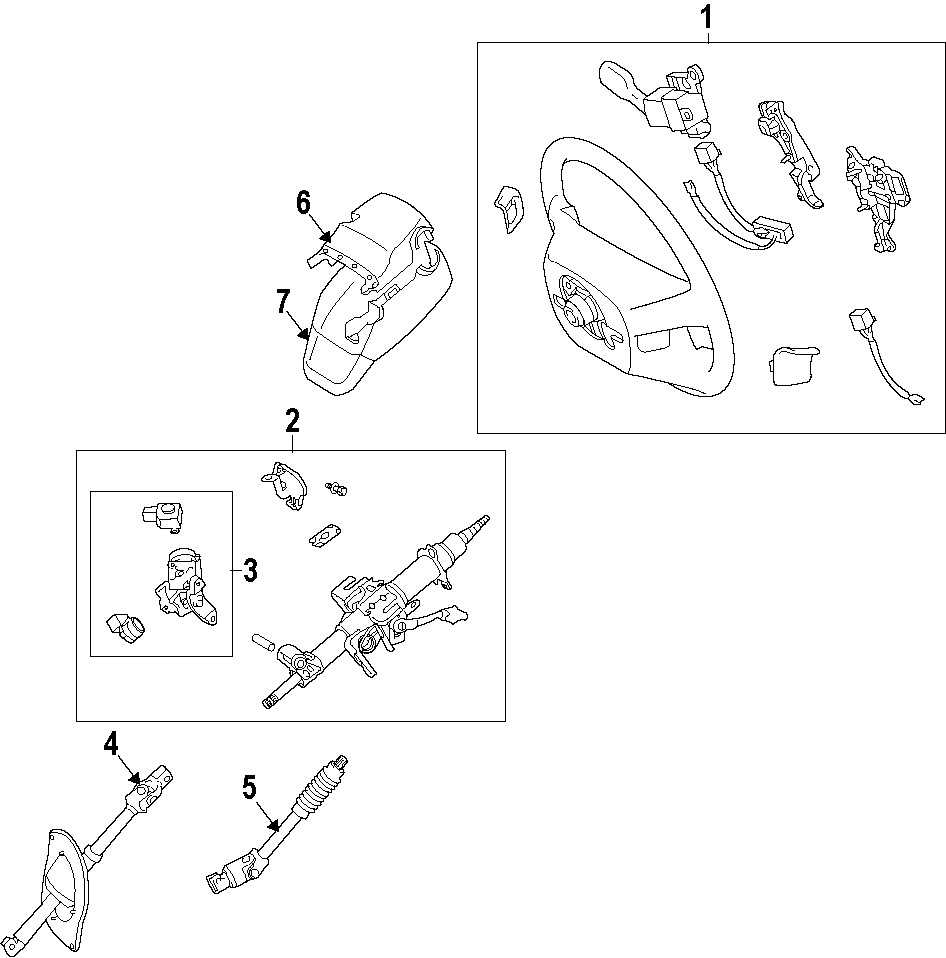 Diagram STEERING COLUMN. STEERING WHEEL. for your 2007 Toyota Corolla   