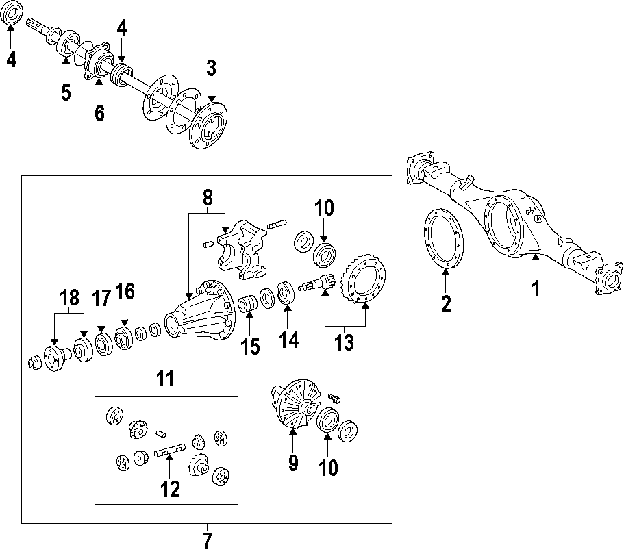 Diagram REAR AXLE. DIFFERENTIAL. PROPELLER SHAFT. for your Toyota