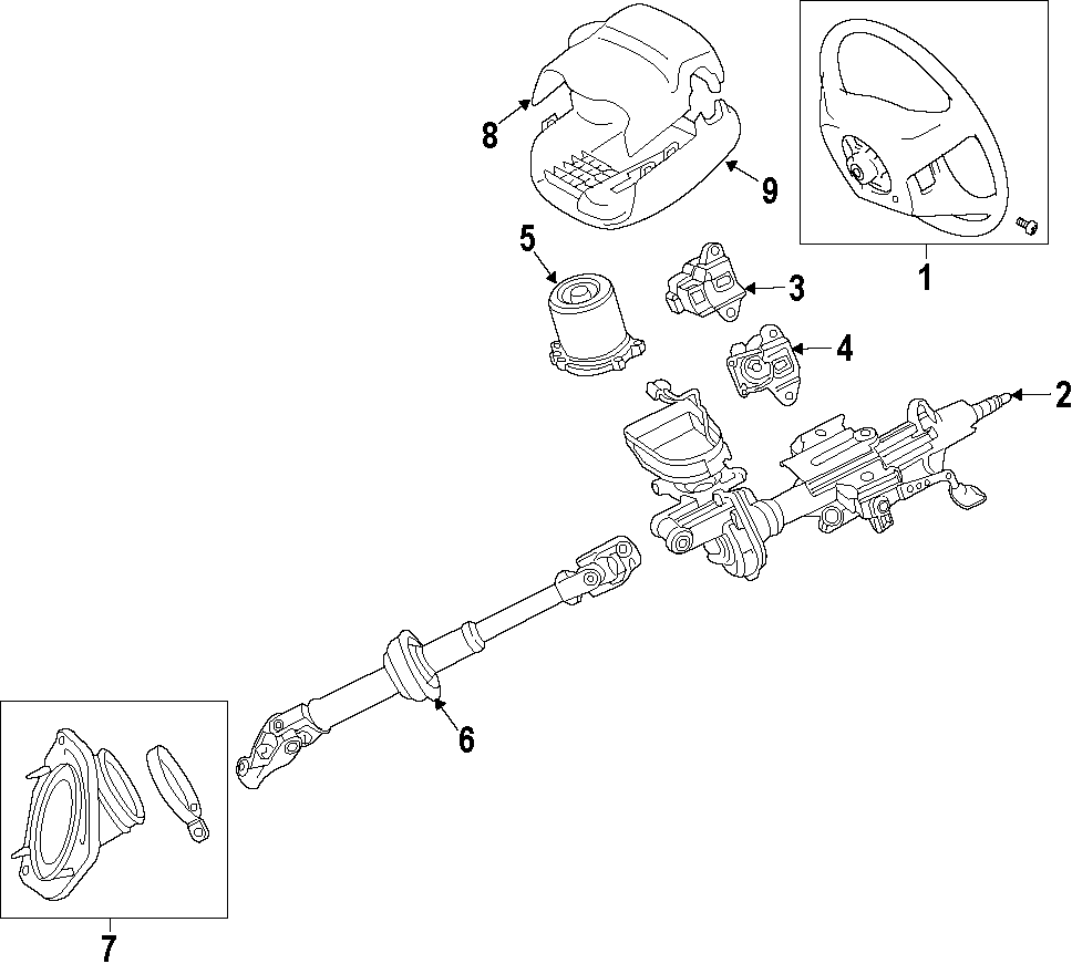 Diagram STEERING COLUMN. STEERING WHEEL. for your 2007 Toyota 4Runner   