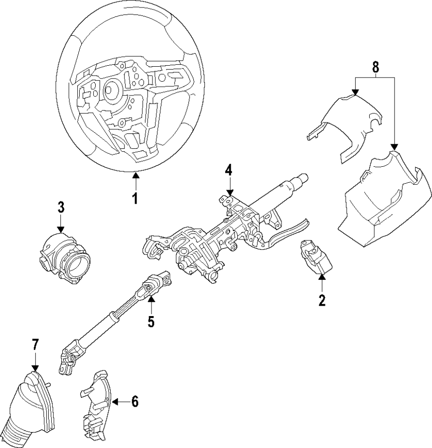 Diagram STEERING COLUMN. STEERING WHEEL. for your 2003 Toyota 4Runner   