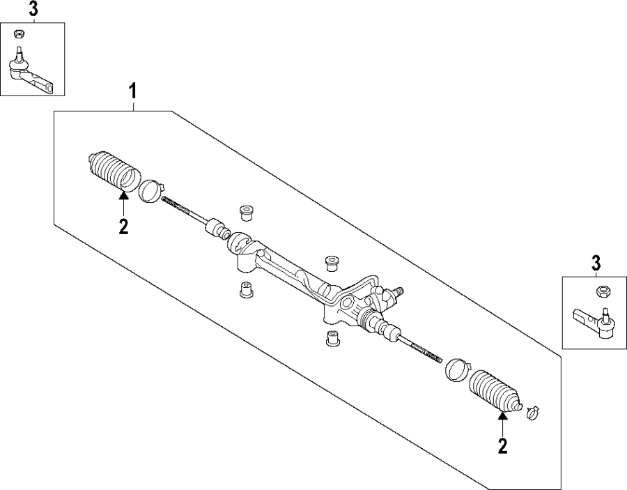 Diagram Steering gear & linkage. for your 2020 Toyota Corolla  LE SEDAN 